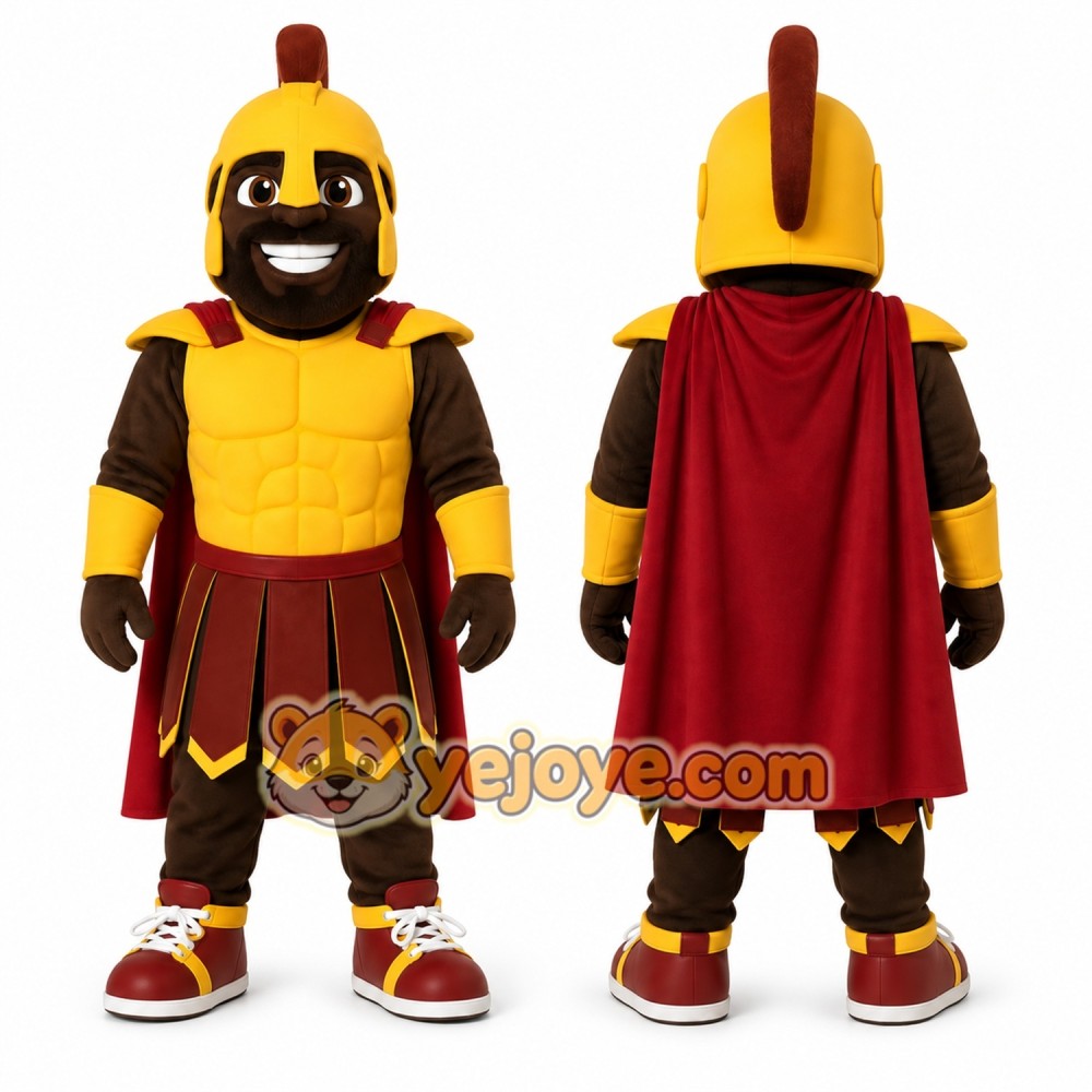 Yellow Roman Soldier Mascot Costume for Events and Promotions Yellow Roman Soldier Mascot Costume for Events and Promotions