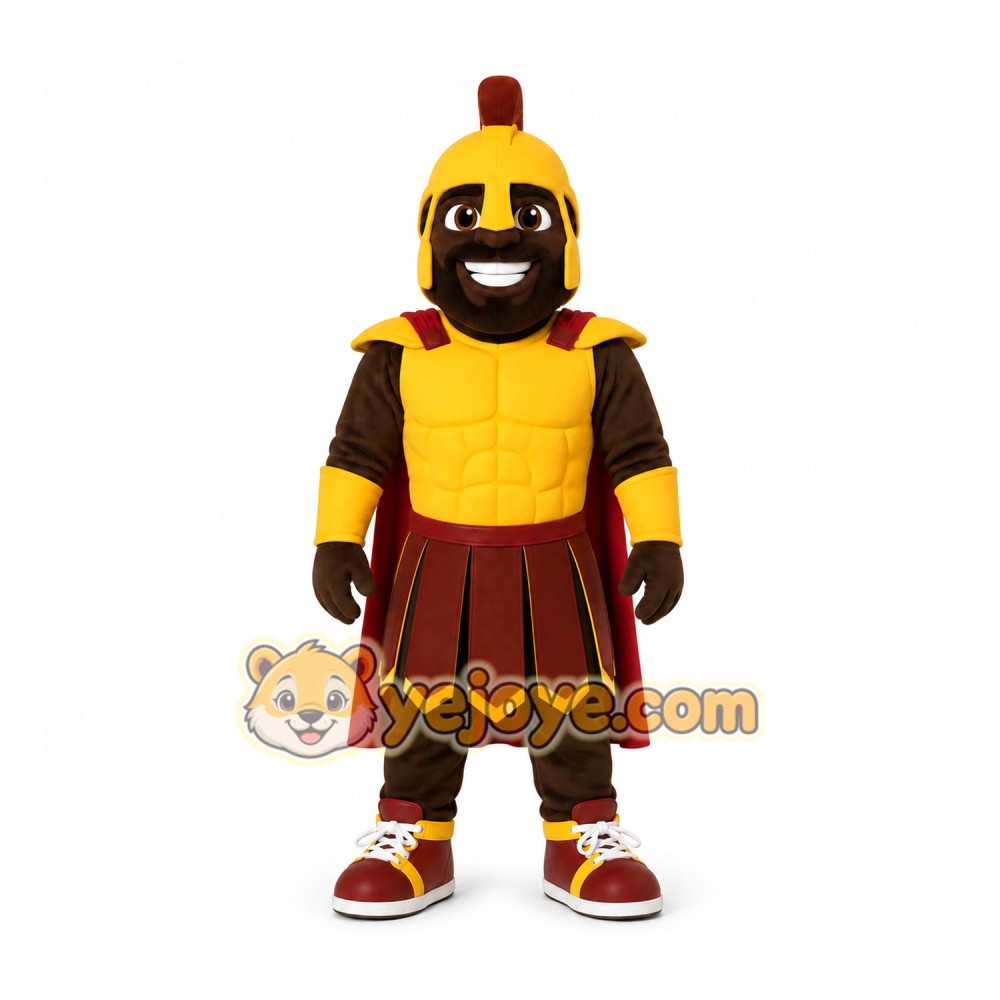 Yellow Roman Soldier Mascot Costume for Events and Promotions Yellow Roman Soldier Mascot Costume for Events and Promotions