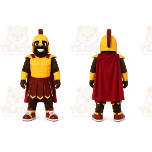 Yellow Roman Soldier Mascot Costume for Events and Promotions