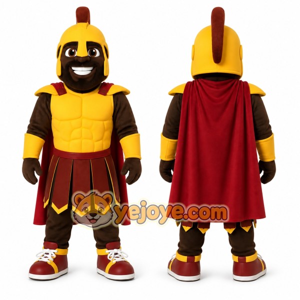 Yellow Roman Soldier Mascot Costume for Events and Promotions