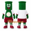 Green Cylindrical Robot Mascot Costume for Events and Promotions