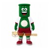 Green Cylindrical Robot Mascot Costume for Events and Promotions