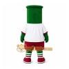 Green Cylindrical Robot Mascot Costume for Events and Promotions