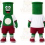 Green Cylindrical Robot Mascot Costume for Events and Promotions