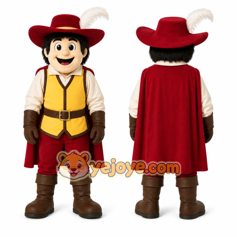 Red Musketeer Mascot Costume for Events and Promotions