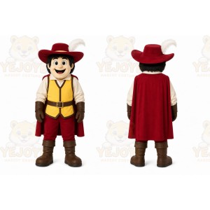 Red Musketeer Mascot Costume for Events and Promotions