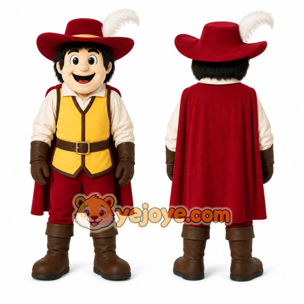 Red Musketeer Mascot Costume for Events and Promotions