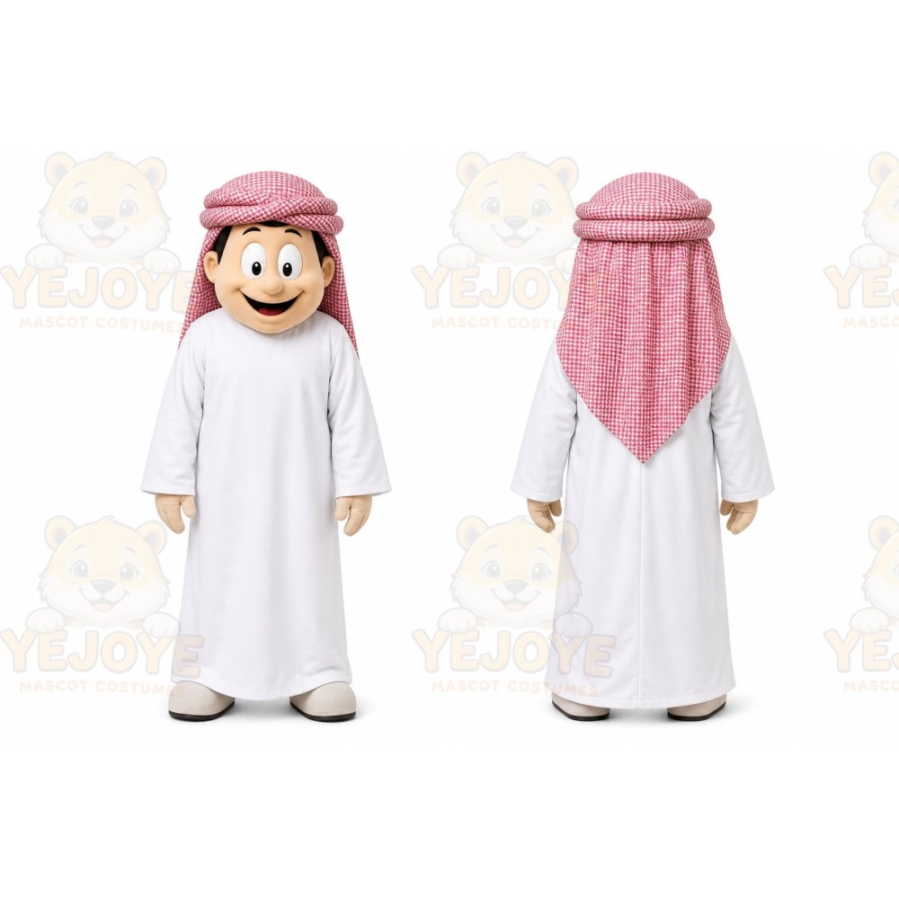 White Arab Man Mascot Costume for Events and Promotions