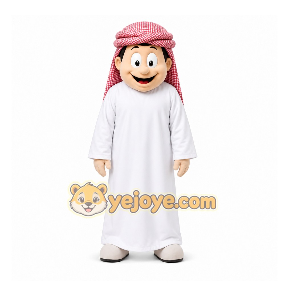 White Arab Man Mascot Costume for Events and Promotions White Arab Man Mascot Costume for Events and Promotions