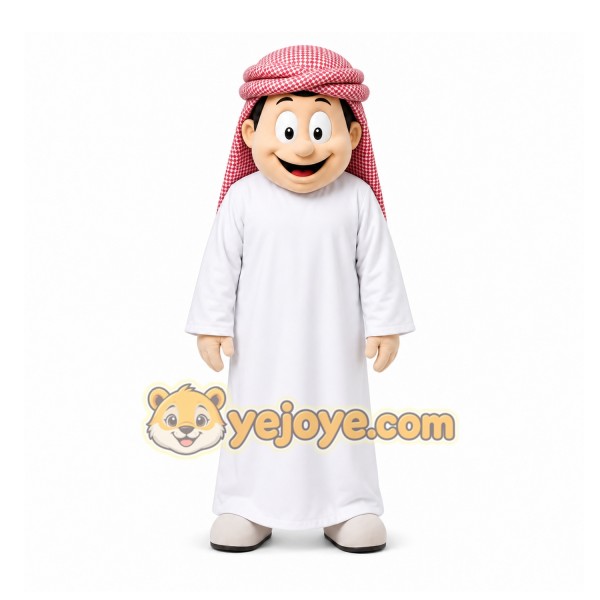 White Arab Man Mascot Costume for Events and Promotions
