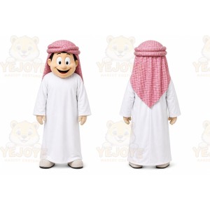 White Arab Man Mascot Costume for Events and Promotions