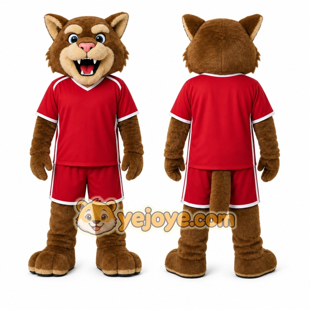 Red Wildcat Mascot Costume for Events and Promotions Red Wildcat Mascot Costume for Events and Promotions