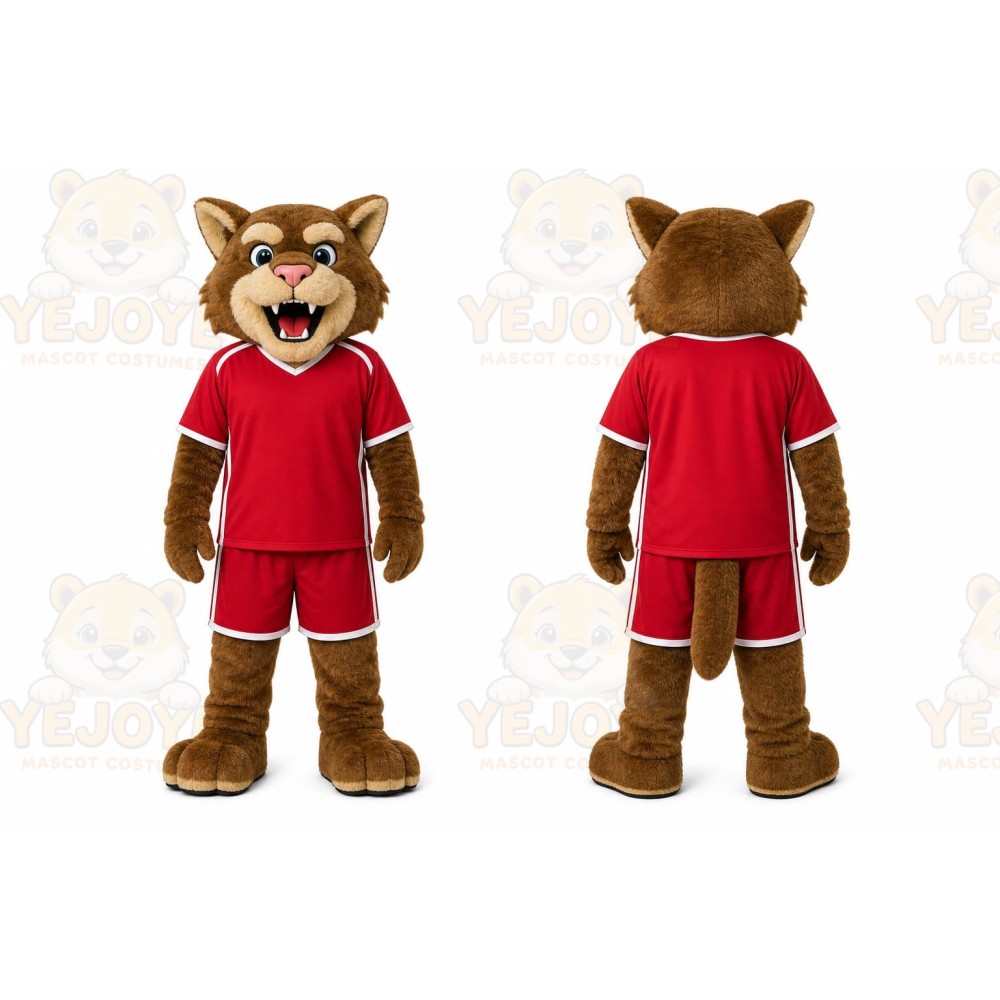 Red Wildcat Mascot Costume for Events and Promotions