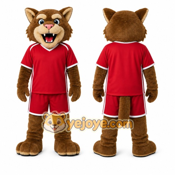 Red Wildcat Mascot Costume for Events and Promotions