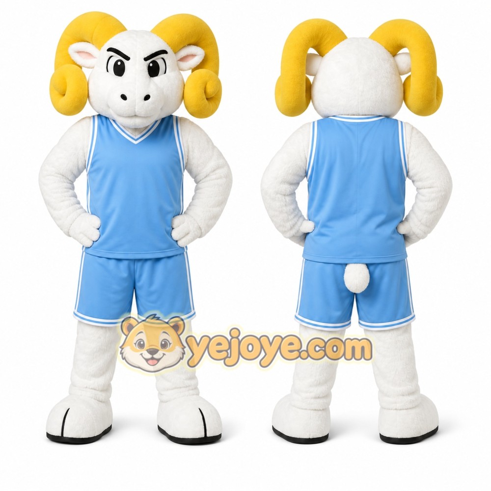White Ram Mascot Costume for Sports Events