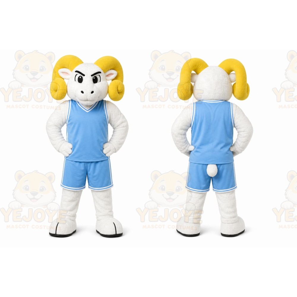 White Ram Mascot Costume for Sports Events