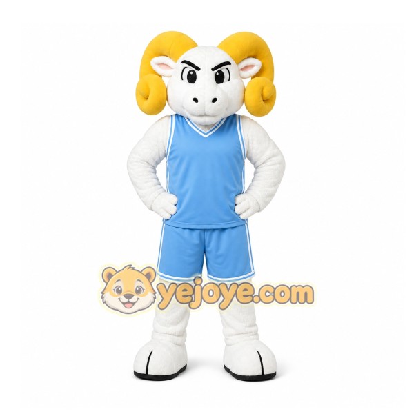 White Ram Mascot Costume for Sports Events