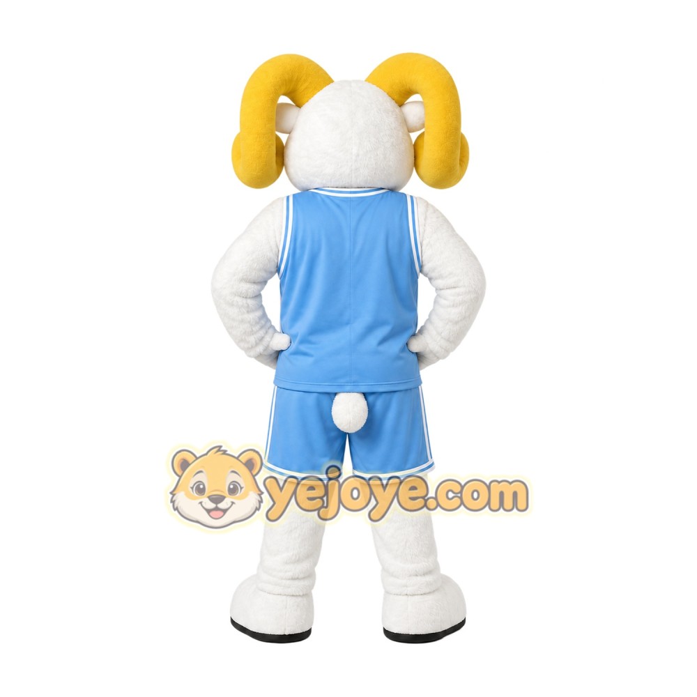 White Ram Mascot Costume for Sports Events