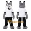 Gray Wolf Mascot Costume for Sports Events Gray Wolf Mascot Costume for Sports Events