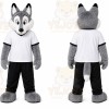 Gray Wolf Mascot Costume for Sports Events