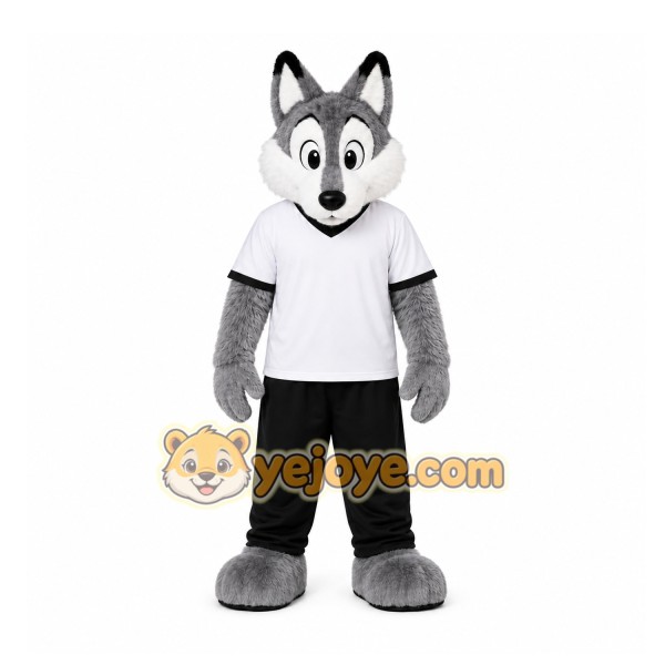Gray Wolf Mascot Costume for Sports Events Gray Wolf Mascot Costume for Sports Events
