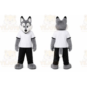 Gray Wolf Mascot Costume for Sports Events