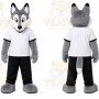 Gray Wolf Mascot Costume for Sports Events
