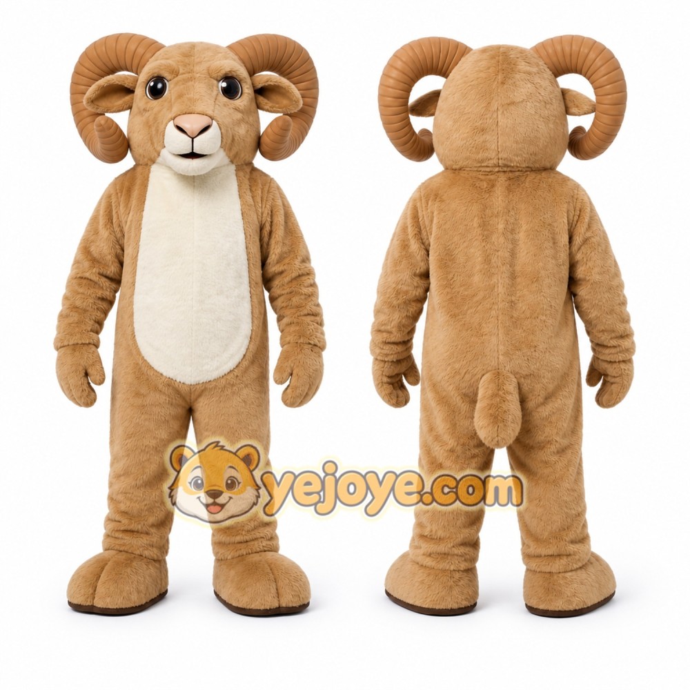 Brown Ram Mascot Costume for Events and Promotions Brown Ram Mascot Costume for Events and Promotions