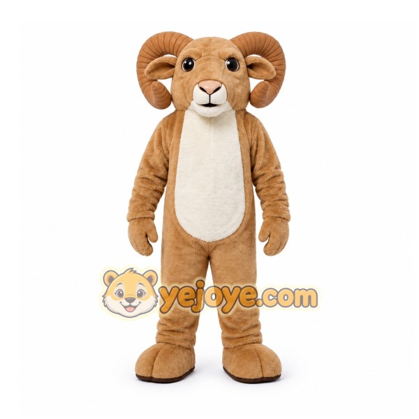 Brown Ram Mascot Costume for Events and Promotions Brown Ram Mascot Costume for Events and Promotions