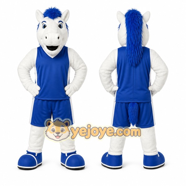 White Horse Mascot Costume for Sports Events