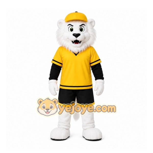White Lion Mascot Costume for Sports Events
