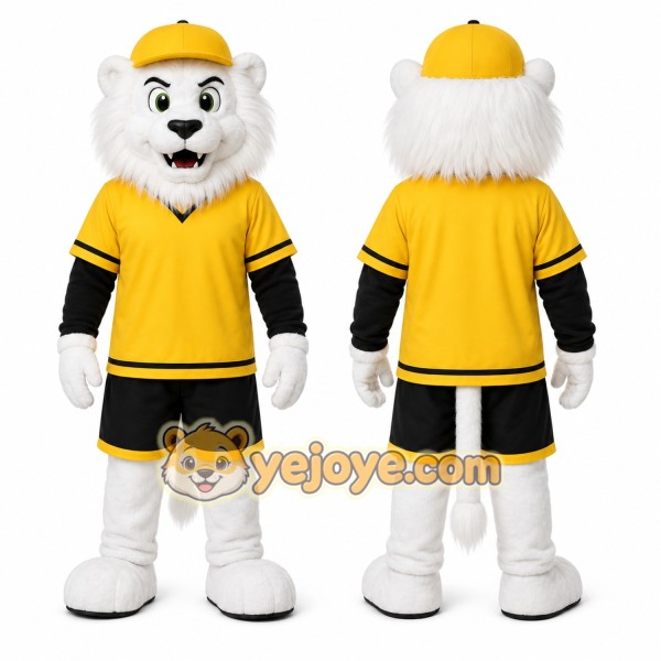 White Lion Mascot Costume for Sports Events