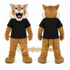 Brown Bobcat Mascot Costume for Sports Events Brown Bobcat Mascot Costume for Sports Events
