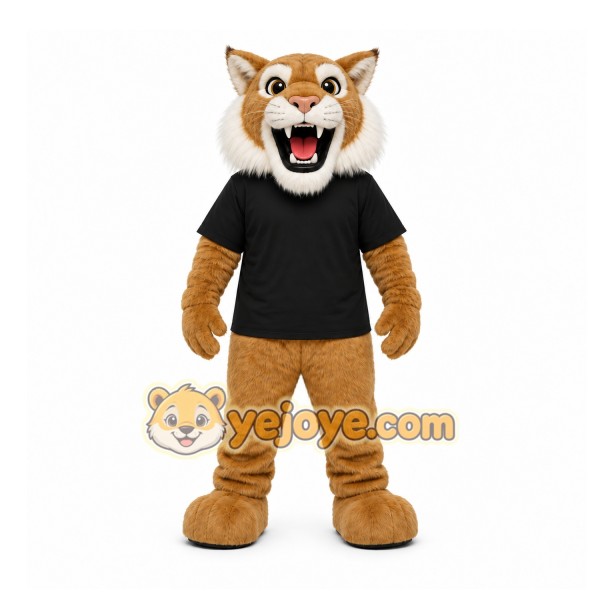 Brown Bobcat Mascot Costume for Sports Events Brown Bobcat Mascot Costume for Sports Events