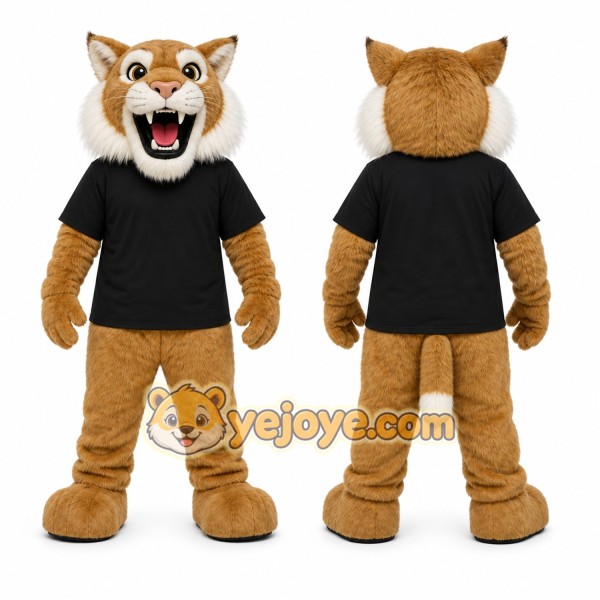 Brown Bobcat Mascot Costume for Sports Events