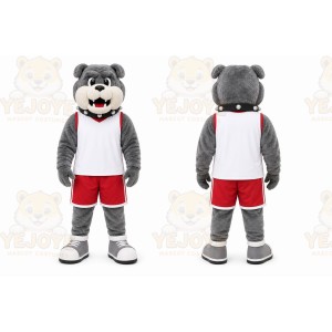 Gray Bulldog Mascot Costume for Events and Promotions