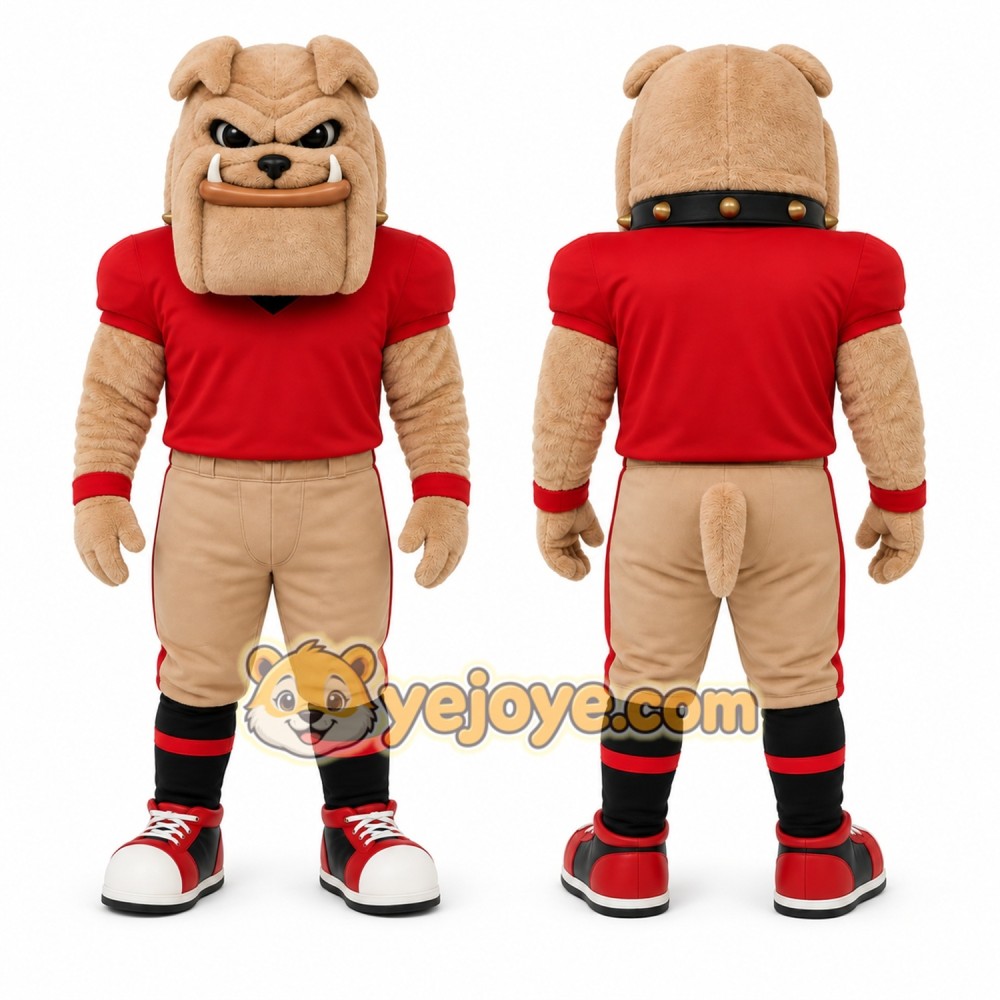 Tan Bulldog Mascot Costume for Events and Promotions Tan Bulldog Mascot Costume for Events and Promotions