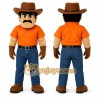 Orange Cowboy Mascot Costume for Events and Promotions