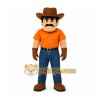 Orange Cowboy Mascot Costume for Events and Promotions