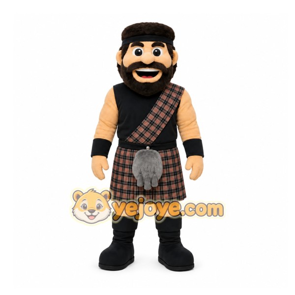Brown Scottish Man Mascot Costume for Events and Promotions
