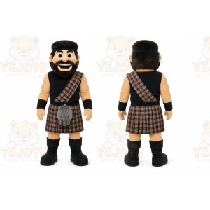 Brown Scottish Man Mascot Costume for Events and Promotions