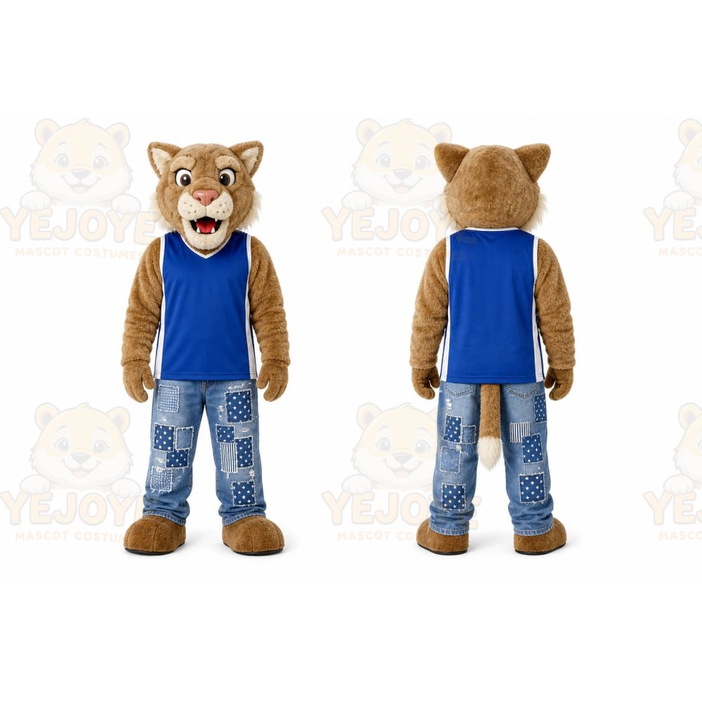 Brown Wildcat Mascot Costume for School Events
