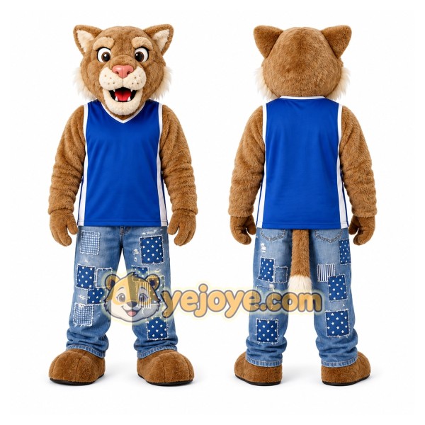 Brown Wildcat Mascot Costume for School Events