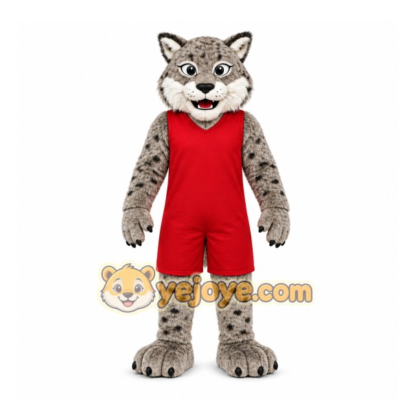Gray Bobcat Mascot Costume for School Events