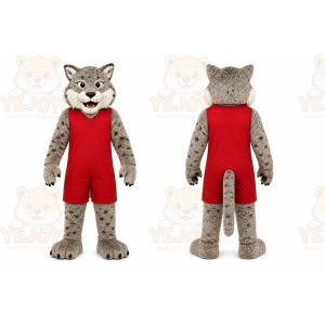 Gray Bobcat Mascot Costume for School Events