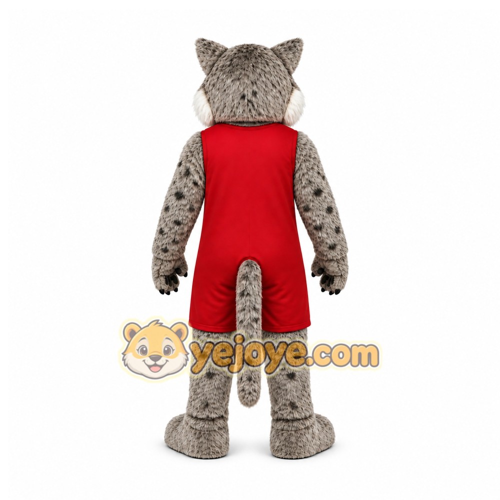 Gray Bobcat Mascot Costume for School Events