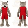 Gray Bobcat Mascot Costume for School Events