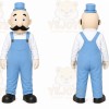 Blue Man With Mustache Mascot Costume for Corporate Events