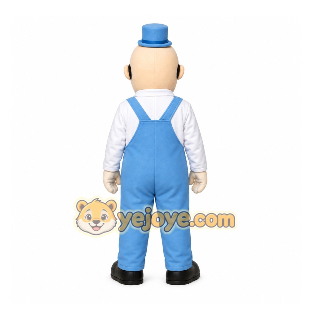 Blue Man With Mustache Mascot Costume for Corporate Events Blue Man With Mustache Mascot Costume for Corporate Events