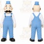 Blue Man With Mustache Mascot Costume for Corporate Events